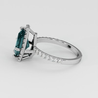 2.67 Ct. Greenish Blue Sapphire Ring, Platinum 950 4