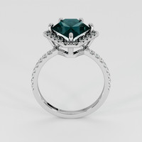 2.53 Ct. Greenish Blue Sapphire Ring, Platinum 950 3