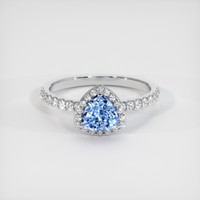 1.01 Ct. Blue Sapphire Ring, 14K White Gold 1