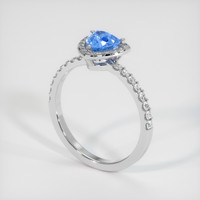 1.01 Ct. Blue Sapphire Ring, 14K White Gold 2