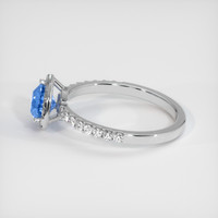 1.01 Ct. Blue Sapphire Ring, 14K White Gold 4