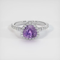 1.64 Ct. Purple Sapphire Ring, 14K White Gold 1