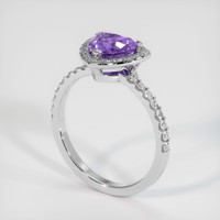 1.64 Ct. Purple Sapphire Ring, 14K White Gold 2