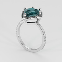 2.67 Ct. Greenish Blue Sapphire Ring, 14K White Gold 2