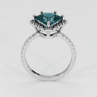 2.67 Ct. Greenish Blue Sapphire Ring, 14K White Gold 3