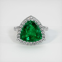 4.29 Ct. Emerald Ring, 18K White Gold 1