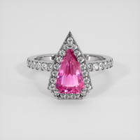 2.03 Ct. Pink Sapphire Ring, 18K White Gold 1