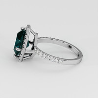 2.53 Ct. Greenish Blue Sapphire Ring, 18K White Gold 4