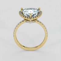 3.07 Ct. Blue Aquamarine Ring, 14K Yellow Gold 3