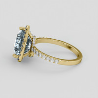 3.07 Ct. Blue Aquamarine Ring, 14K Yellow Gold 4