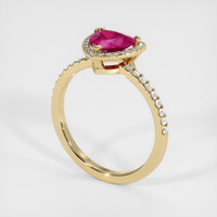 1.16 Ct. Ruby Ring, 14K Yellow Gold 2