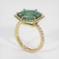 8.09 Ct. Bluish Green Sapphire Ring, 14K Yellow Gold 2