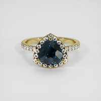2.69 Ct. Greenish Blue Sapphire Ring, 14K Yellow Gold 1