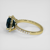 2.69 Ct. Greenish Blue Sapphire Ring, 14K Yellow Gold 4