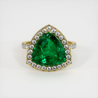 4.29 Ct. Emerald Ring, 18K Yellow Gold 1