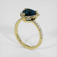2.69 Ct. Greenish Blue Sapphire Ring, 18K Yellow Gold 2