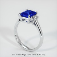 2.10 Ct. Blue Sapphire Ring, Platinum 950 2