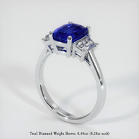 2.51 Ct. Blue Sapphire Ring, Platinum 950 2