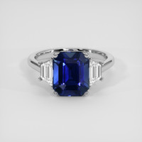 4.02 Ct. Blue Sapphire Ring, Platinum 950 1