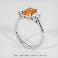 1.74 Ct. Orange Sapphire Ring, Platinum 950 2
