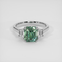 3.07 Ct. Green Sapphire Ring, Platinum 950 1