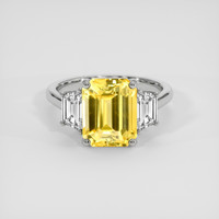 5.02 Ct. Yellow Sapphire Ring, Platinum 950 1