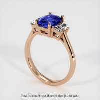 2.51 Ct. Blue Sapphire Ring, 14K Rose Gold 2