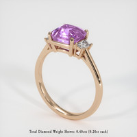 3.04 Ct. Purplish Pink Sapphire Ring, 14K Rose Gold 2