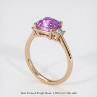 3.04 Ct. Purplish Pink Sapphire Ring, 14K Rose Gold 2