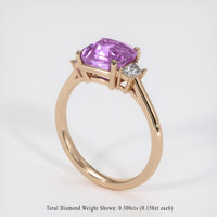 3.04 Ct. Purplish Pink Sapphire Ring, 18K Rose Gold 2