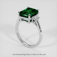 4.73 Ct. Emerald Ring, Silver 2