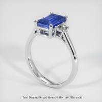 2.06 Ct. Blue Sapphire Ring, 10K White Gold 2