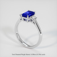 2.57 Ct. Blue Sapphire Ring, 10K White Gold 2