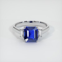 2.10 Ct. Blue Sapphire Ring, 14K White Gold 1