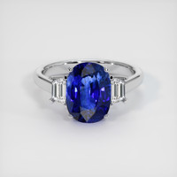 4.43 Ct. Blue Sapphire Ring, 14K White Gold 1