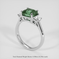 3.07 Ct. Green Sapphire Ring, 14K White Gold 2