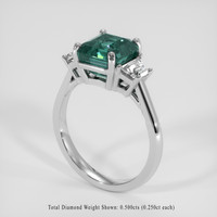 3.65 Ct. Bluish Green Sapphire Ring, 14K White Gold 2