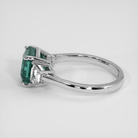 3.65 Ct. Bluish Green Sapphire Ring, 14K White Gold 4