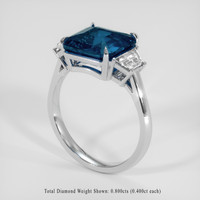 5.06 Ct. Greenish Blue Sapphire Ring, 14K White Gold 2