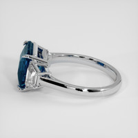 5.06 Ct. Greenish Blue Sapphire Ring, 14K White Gold 4