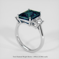 5.01 Ct. Greenish Blue Sapphire Ring, 14K White Gold 2