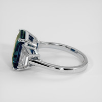 5.01 Ct. Greenish Blue Sapphire Ring, 14K White Gold 4