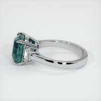 4.50 Ct. Bluish Green Sapphire Ring, 14K White Gold 4