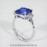 8.03 Ct. Blue Sapphire Ring, 18K White Gold 2