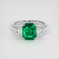 2.93 Ct. Emerald Ring, 18K White Gold 1