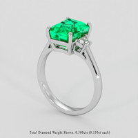 3.26 Ct. Emerald Ring, 18K White Gold 2