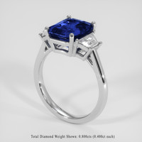 4.02 Ct. Blue Sapphire Ring, 18K White Gold 2