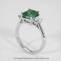 3.07 Ct. Green Sapphire Ring, 18K White Gold 2