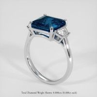 5.06 Ct. Greenish Blue Sapphire Ring, 18K White Gold 2