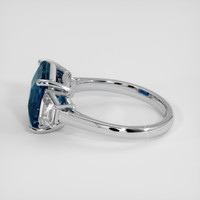 5.06 Ct. Greenish Blue Sapphire Ring, 18K White Gold 4